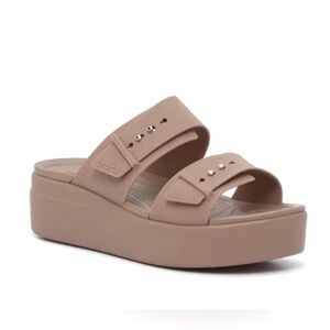 CROCS Tan Platform Sandals